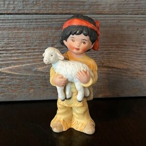 Gregory Perillo 1985 Sagebrush Kids Shepherd Boy Holding a Lamb